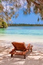 Lounger on a tropical beach, Isle of Pines Royalty Free Stock Photo