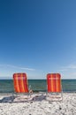Beach Chairs on the Lake Royalty Free Stock Photo