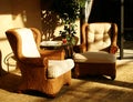 Lounging Chairs in Sunshine Royalty Free Stock Photo