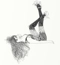 Lounging woman illustration