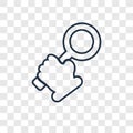 Loupe concept vector linear icon isolated on transparent background, Loupe concept transparency logo in outline style