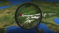 Loupe finds Geneve city on the map, 3d rendering