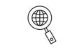 Loupe with globe isolated icon search world wide vector image
