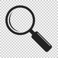 Loupe icon vector. Magnifier in flat style. Search sign concept