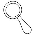 Loupe. Magnifying glass for observing small objects, organisms. Optical system. Vector illustration. Isolated.