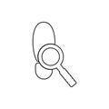 loupe and a trace of shoes icon. Element of Crime for mobile concept and web apps icon. Thin line icon for website design and