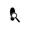loupe and a trace of shoes icon. Illustration of a criminal scenes icon. Premium quality graphic design icon. Signs and symbols co