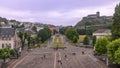 Lourdes Castle and town in Pyrenees Orientals in France Royalty Free Stock Photo