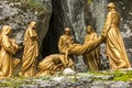 Lourdes, France, June 24 2019: Way of the Cross of Jesus, fragment of the fourteenth station