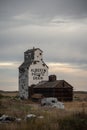 Grain elevator outisde the small town of of Lousana Royalty Free Stock Photo