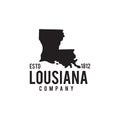 Lousiana map outline map logo design Royalty Free Stock Photo