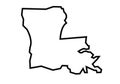 Lousiana outline map state shape Royalty Free Stock Photo