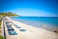 Loutra sand beach, Halkidiki, Greece. Royalty Free Stock Photo