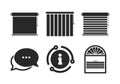 Louvers icons. Plisse, vertical and rolls. Vector