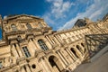 Louvre facade with glass triangle france big art museum October 29, 2019, Paris, France,