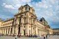 Louvre facade with glass triangle france big art museum October 29, 2019, Paris, France,