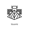 Louvre icon. Trendy modern flat linear vector Louvre icon on white background from thin line Architecture and Travel collection