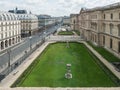 Louvre lawns on rue de Rivoli photographed from above Royalty Free Stock Photo
