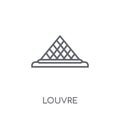 Louvre linear icon. Modern outline Louvre logo concept on white Royalty Free Stock Photo