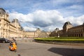 Louvre Museum building architecture exterior, Paris France in summertime