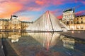 Louvre Museum in Paris at sunrise, France Royalty Free Stock Photo