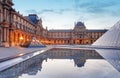 Louvre Museum in Paris at sunrise, France Royalty Free Stock Photo