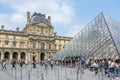 Louvre museum and pyramid, Paris, France Royalty Free Stock Photo