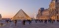 The Louvre museum pyramid, Paris, France. Royalty Free Stock Photo