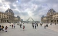 Louvre museum and pyramid, Paris, France Royalty Free Stock Photo