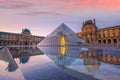 Louvre Museum at sunrise Royalty Free Stock Photo