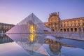 Louvre Museum at sunrise Royalty Free Stock Photo