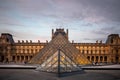 Louvre museum at the sunset, Paris, France