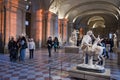 Louvre >Museum, Tourists Visiting Sculpture