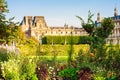 Louvre Museum and The Tuileries Garden in Paris, Royalty Free Stock Photo