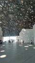 Louvre outdoor roof construction in Abu Dhabi