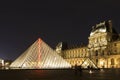 The Louvre of Paris in France by night Royalty Free Stock Photo