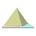 Louvre pyramid icon, cartoon style
