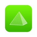 Louvre pyramid icon green vector