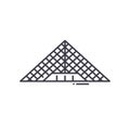 Louvre pyramid icon, linear isolated illustration, thin line vector, web design sign, outline concept symbol with