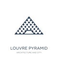 louvre pyramid icon in trendy design style. louvre pyramid icon isolated on white background. louvre pyramid vector icon simple