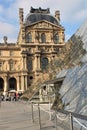 France, Paris - May 2023 - The Louvre Pyramid in the main courtyard of the Louvre Palace