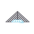 louvre pyramid line icon, outline symbol, vector illustration, concept sign