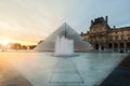Louvre Pyramid at Louvre Museum is one of famous museum and the most visited museum in the world at Paris, France. Royalty Free Stock Photo