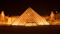 Louvre pyramid by night Royalty Free Stock Photo