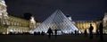 Louvre Pyramid at night Royalty Free Stock Photo