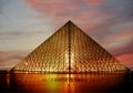 The Louvre Pyramid (by night),paris, France Royalty Free Stock Photo