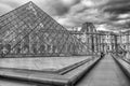 The Louvre Pyramid, Paris, France Royalty Free Stock Photo