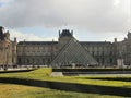 The Louvre pyramid in Paris, France