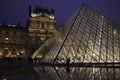 Louvre pyramide at night Royalty Free Stock Photo