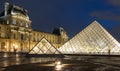 The Louvre pyramids, Paris, France. Royalty Free Stock Photo